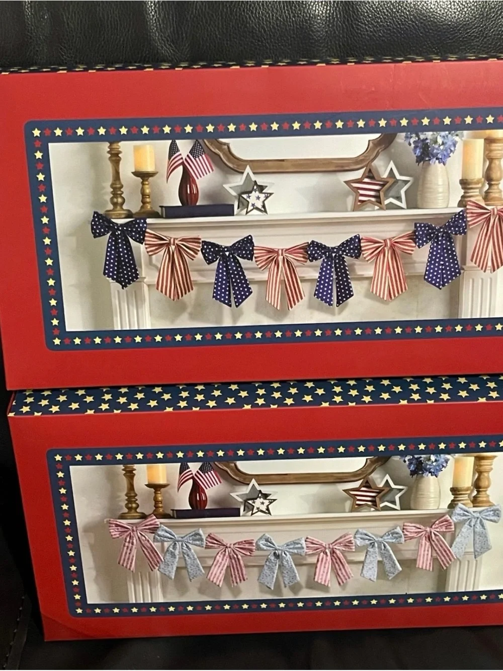 Stars and Stripes Patriotic Garland Bows - Patriotic Bows Garland